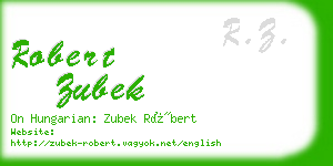 robert zubek business card